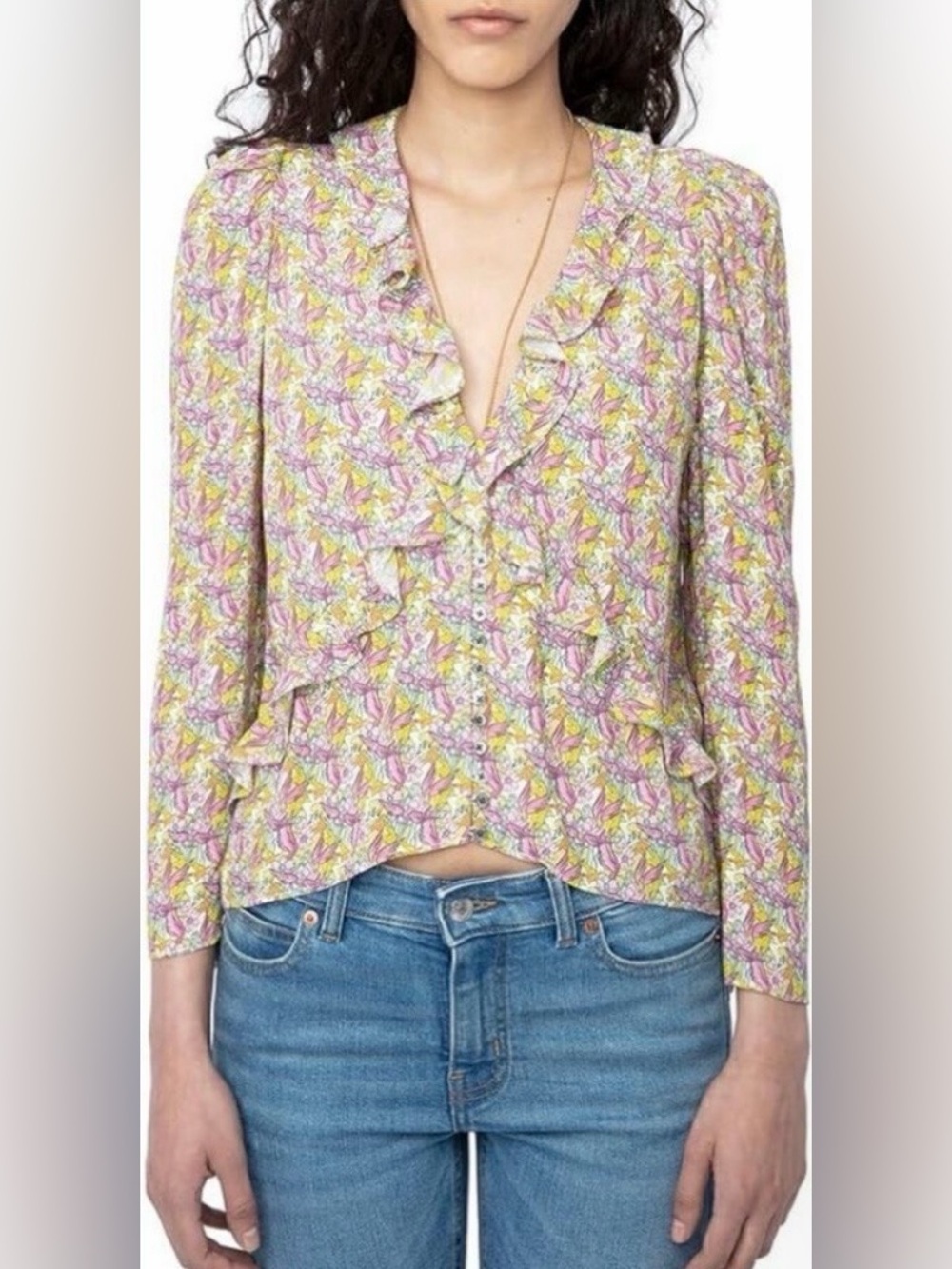 Zadig & Voltaire Tresse Women’s Floral Print Blouse Size Medium